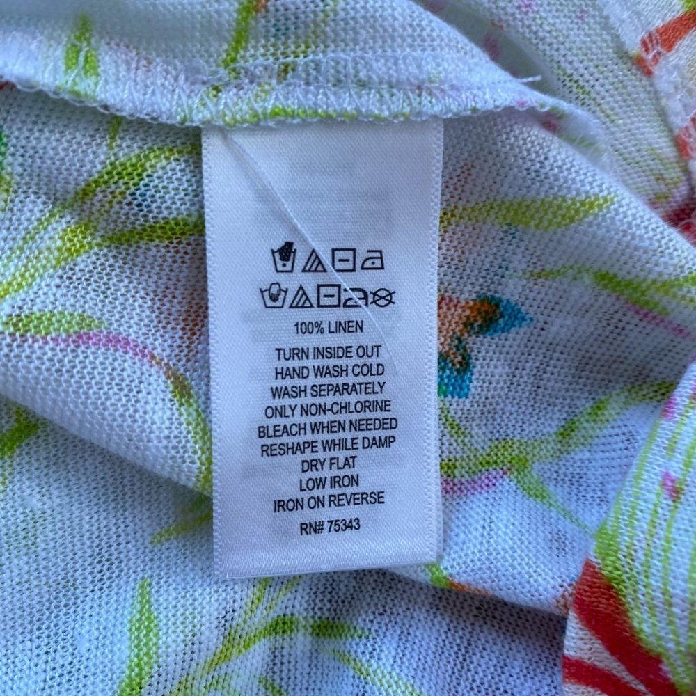 Joie Womens Top Size Large Linen Short Sleeve Tee Shirt Floral Lightweight New - Picture 11 of 12